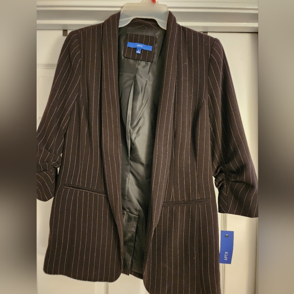 Apt. 9 Black And White Pinstripe Jacket